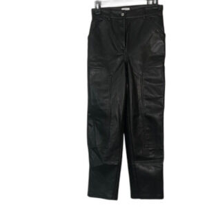 Aritzia Wilfred Free Black Vegan Faux Leather Cargo Pants Size 2